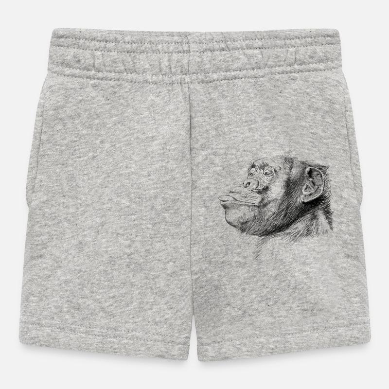 Affe - Baby Shorts - Grau meliert