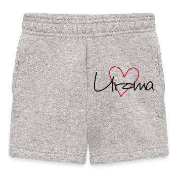 Uroma Herz Liebe werdende Oma Geschenk - Baby Shorts - Grau meliert - Vorne