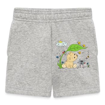 Bärchen im Regen - Baby Shorts - Grau meliert - Vorne