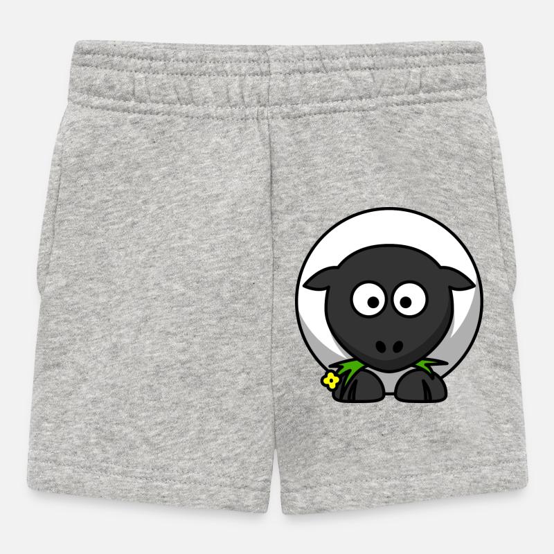 Dessin animé de mouton de nuit au clair de lune - Short Bébé - gris chiné