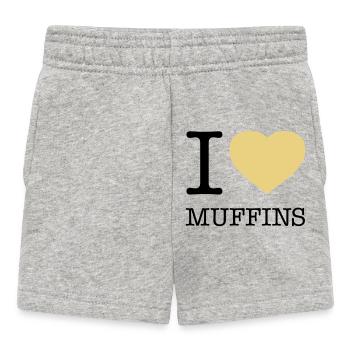 I LOVE MUFFINS - Baby Shorts - heather grey - Front