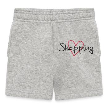 shopping Herz Ich liebe shopping Geschenk - Baby Shorts - Grau meliert - Vorne