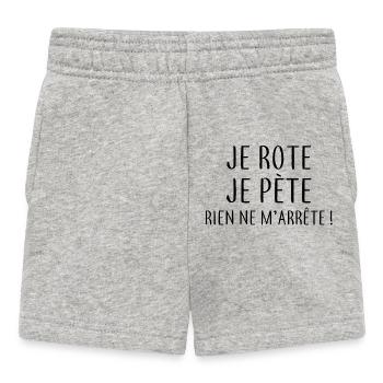 Je rote je pète - Short Bébé - gris chiné - Devant