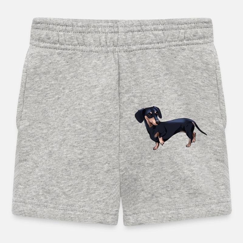 Comic Dackel - Baby Shorts - Grau meliert