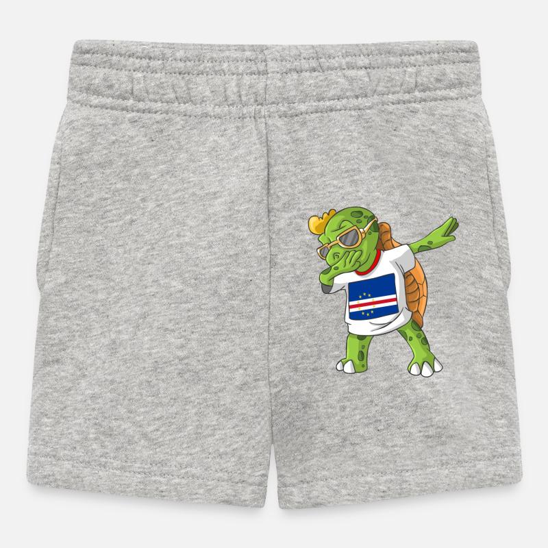 Cabo Verde Dabbing turtle - Baby Shorts - heather grey