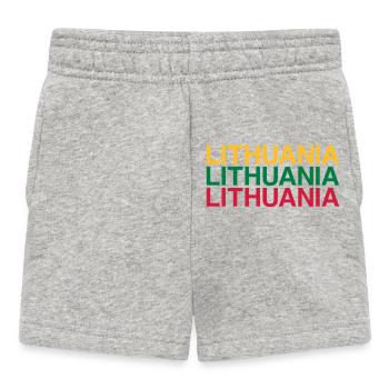 LITHUANIA Lithuania flag - Baby Shorts - heather grey - Front