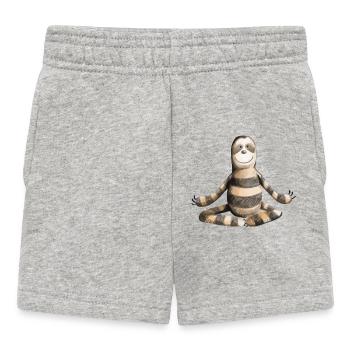 Süßes Yoga Faultier - Comic - Kunst - Fun - Baby Shorts - Grau meliert - Vorne