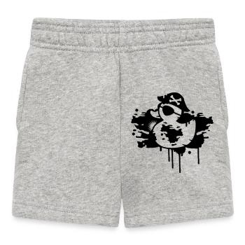 Piraten Gummi Ente mit einem Piraten Hut und - Baby Shorts - Grau meliert - Vorne