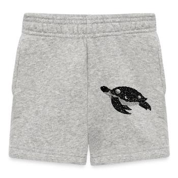 Night Silhouette Turtle - Baby Shorts - heather grey - Front