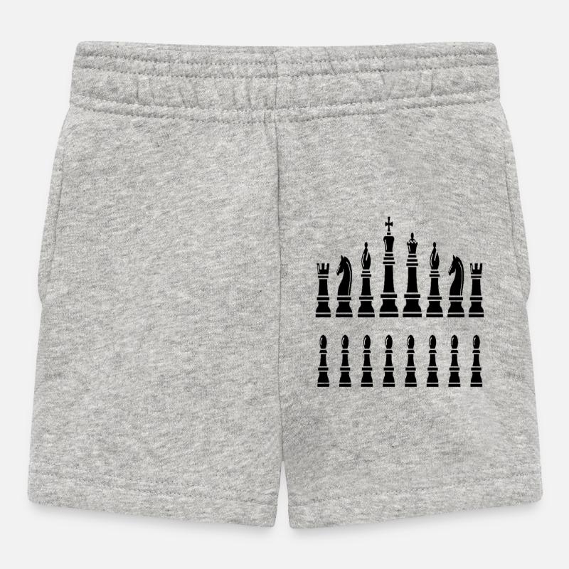 echec mat - Short Bébé - gris chiné