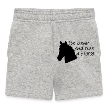 Ride a Horse Pferd Pferde Reiten Reiter Geschenk - Baby Shorts - heather grey - Front