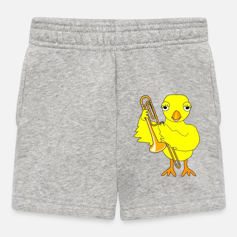 Poussin trombone - Short Bébé - gris chiné