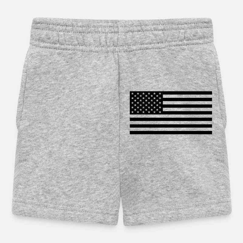 Black US flag - Baby Shorts - Grau meliert