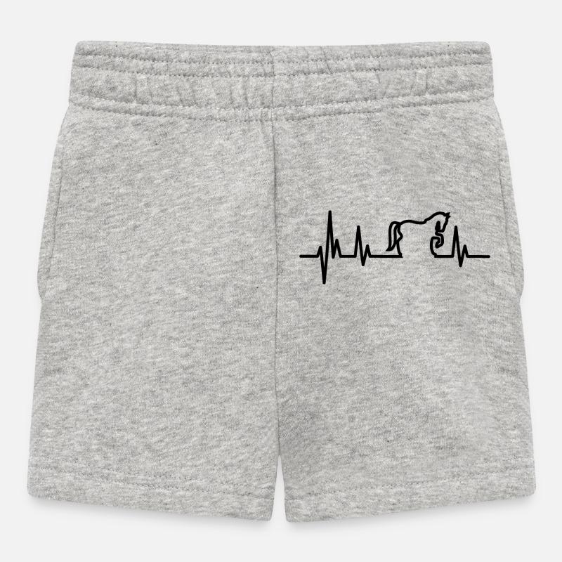Cheval cadeau équestre cheval design noir - Short Bébé - gris chiné