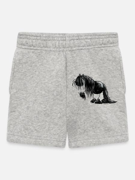 Drolliges Friesen Pferd - Friese - Baby Shorts - Grau meliert