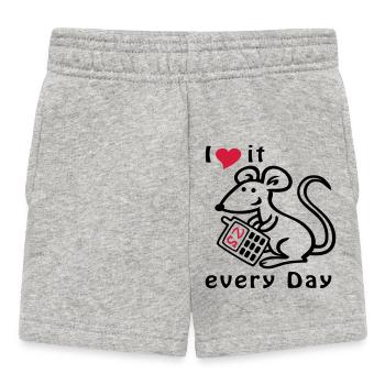 Mobile Phone, Mouse, Chat - Baby Shorts - heather grey - Front