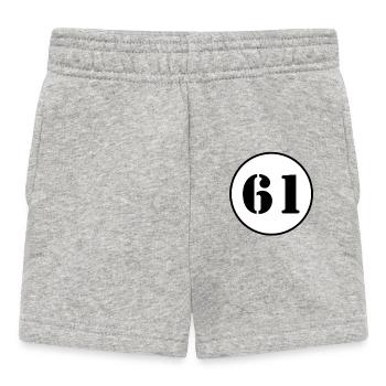 NUMBER 61 sixty one birthday gift - Baby Shorts - heather grey - Front