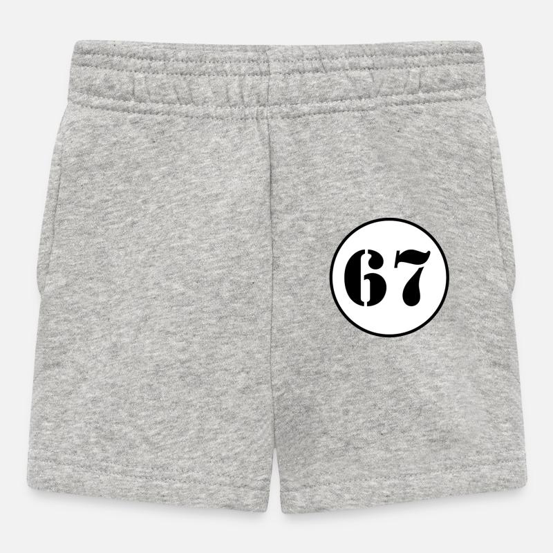 NUMÉRO 67 soixante-sept cadeau d'anniversaire - Short Bébé - gris chiné