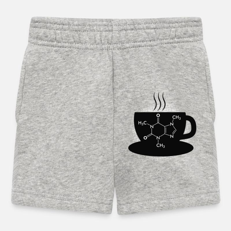 Café Caffeine Molecule - Short Bébé - gris chiné