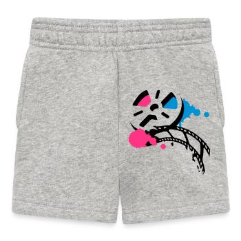 Alte Filmrolle mit Film im Graffiti Stil - Baby Shorts - Grau meliert - Vorne