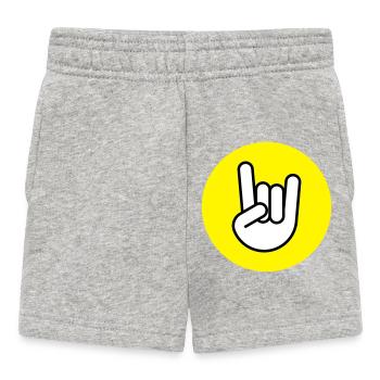 Pommes fourchette cercle jaune - Short Bébé - gris chiné - Devant