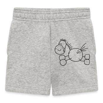 Thick Cartoon Horse - Pony - Horse - Baby Shorts - heather grey - Front
