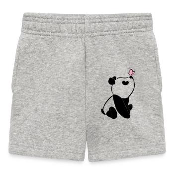 Panda avec papillon – Motif d’animal mignon - Short Bébé - gris chiné - Devant