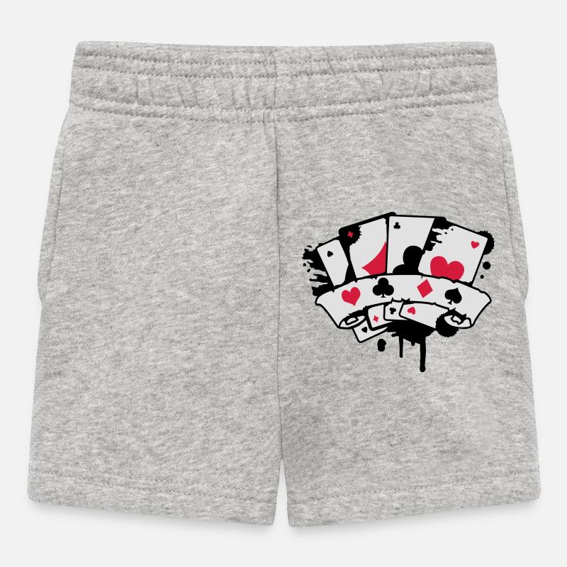 Carte da gioco e striscioni - Pantaloncini per bambini - grigio melange