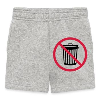 verboten schild zone keine tonne muelltonne muelle - Baby Shorts - Grau meliert - Vorne