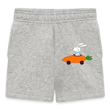 Lapin dans la voiture, Pâques, lapin de Pâques, chemise pour enfants - Short Bébé - gris chiné - Devant
