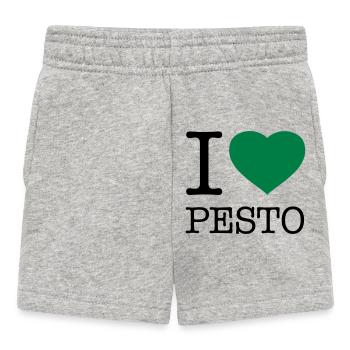 I LOVE PESTO Basilikum - Baby Shorts - Grau meliert - Vorne