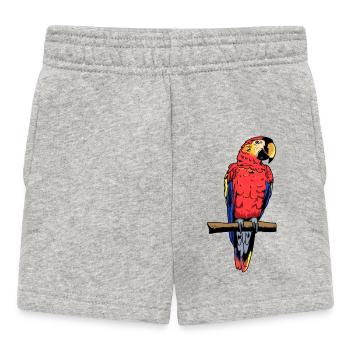 Parrot Macaw Bird exotic Wildlife Zoo animals - Baby Shorts - heather grey - Front