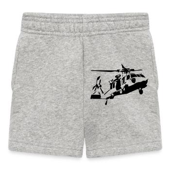 Hubschrauber - Baby Shorts - Grau meliert - Vorne