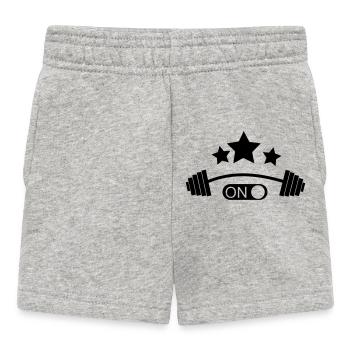 culturiste, musculation,fitness,entraînement,bête - Short Bébé - gris chiné - Devant