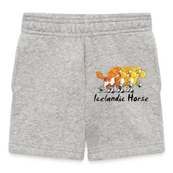 Islandpferde Trio - Isländer - Baby Shorts - Grau meliert - Vorne