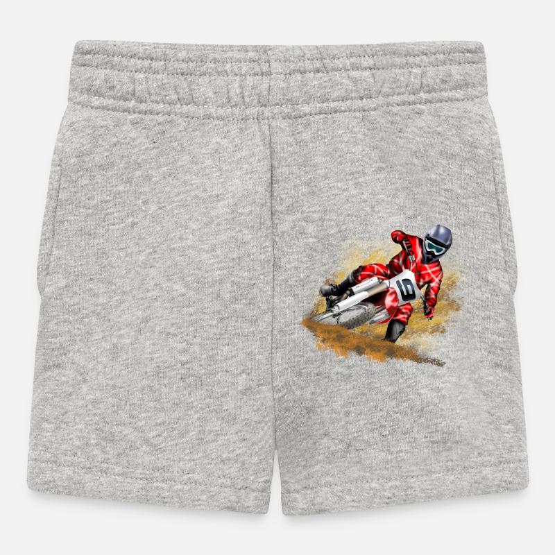 Motocross - Short Bébé - gris chiné
