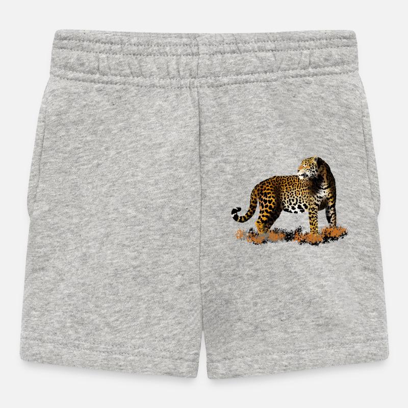 Leopard - Baby Shorts - Grau meliert