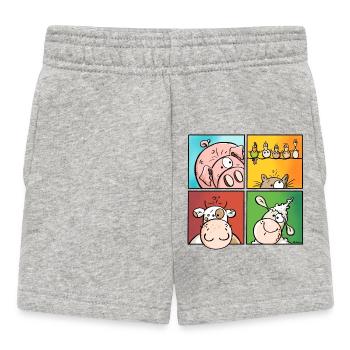 Funny Farm Animals - Baby Shorts - heather grey - Front