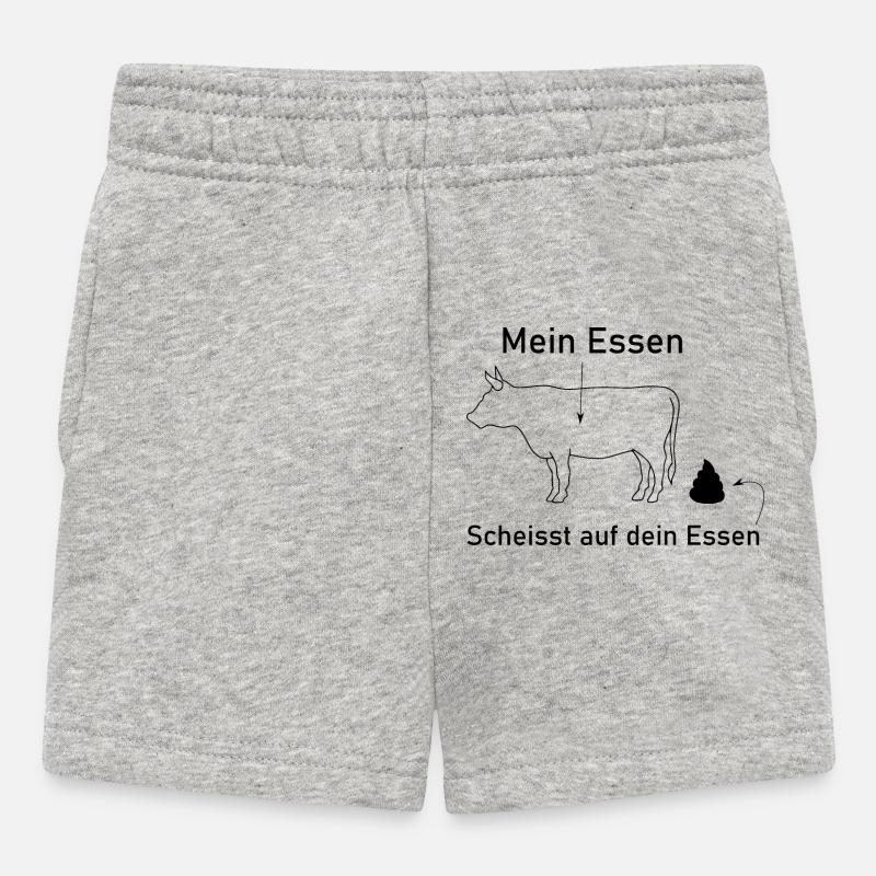 Mein Essen scheisst auf dein Essen - Baby Shorts - Grau meliert