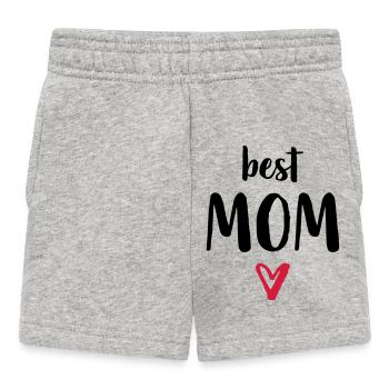 best Mom I Herz Geschenk Mama Mutter Mutti Mami - Baby Shorts - Grau meliert - Vorne