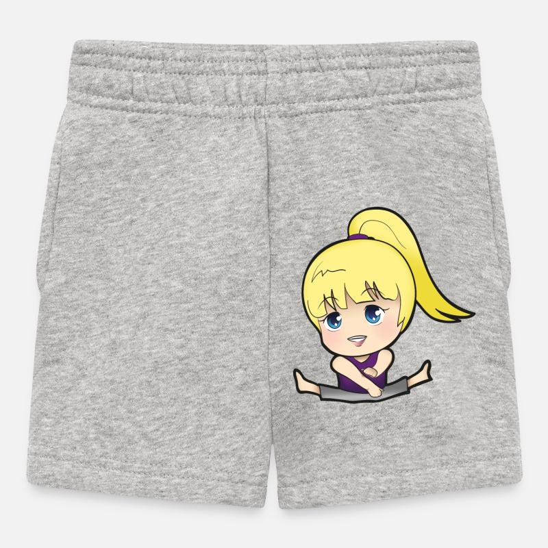 Chibi Anime Manga Splitkick - Baby Shorts - Grau meliert