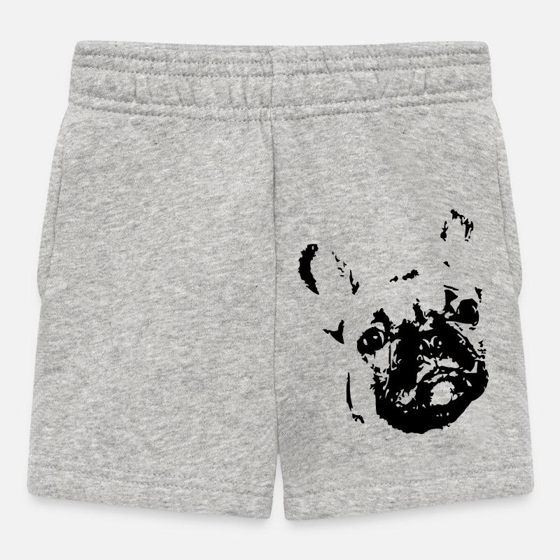 Bouledogue français, bouledogue, bouledogue français - Short Bébé - gris chiné