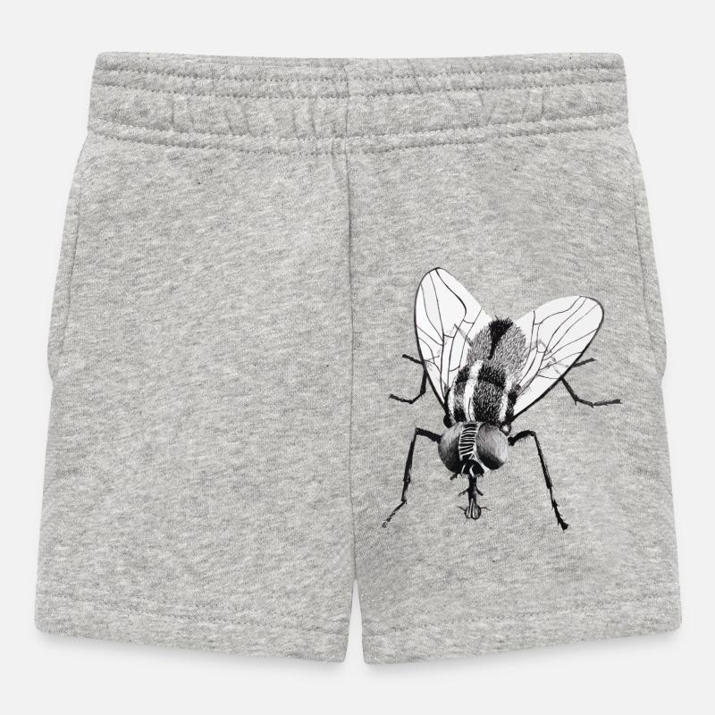 Mouche noire - Short Bébé - gris chiné