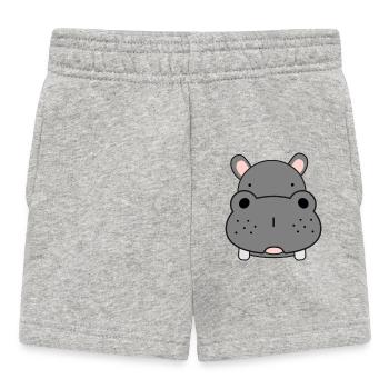 Nilpferd - Baby Shorts - Grau meliert - Vorne