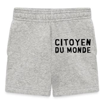revolution / paix / peuple / voyage / écolo / - Short Bébé - gris chiné - Devant