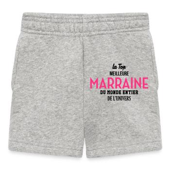 Marraine / Tante / Tata / Famille / Filleul - Short Bébé - gris chiné - Devant