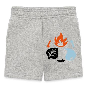 Feuer, Wasser, Pflanzenelemente - Baby Shorts - Grau meliert - Vorne
