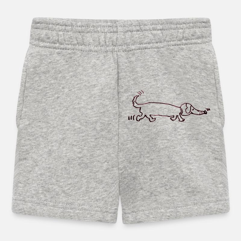 drôle teckel, teckel, chien, teckel - Short Bébé - gris chiné