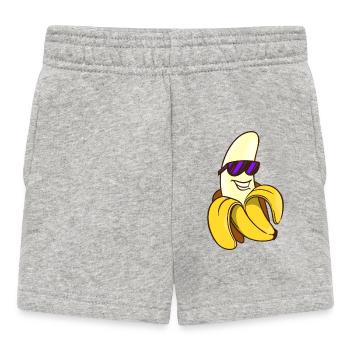 Coole Banane Obst Frucht Süß Comic Lustig Witzig - Baby Shorts - Grau meliert - Vorne