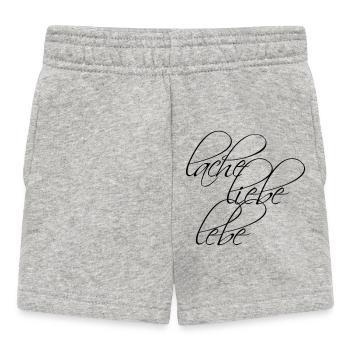 Design: Lache Liebe Lebe - Baby Shorts - Grau meliert - Vorne